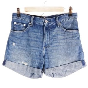 GAP Mid Rise Medium Wash Rolled Hem Denim Shorts